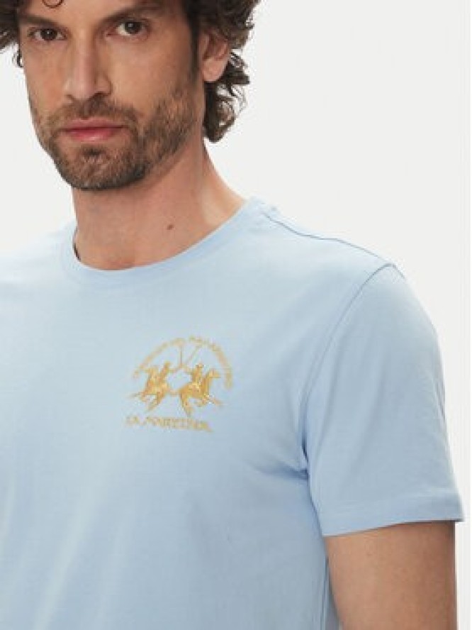 La Martina T-Shirt Vernie MAR009 JS206 Błękitny Regular Fit