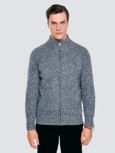 Sweter męski rozpinany melanżowy niebieski Dionis 402