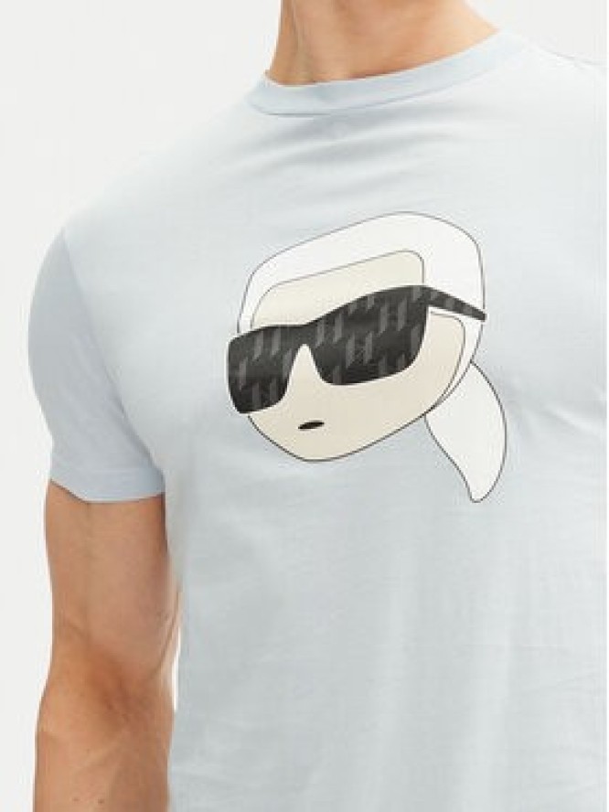 KARL LAGERFELD T-Shirt 755073 552251 Błękitny Regular Fit