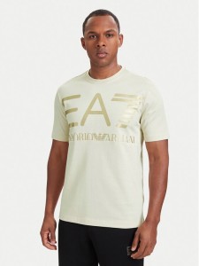 EA7 Emporio Armani T-Shirt 7M002200 AF27188 U1079 Beżowy Regular Fit