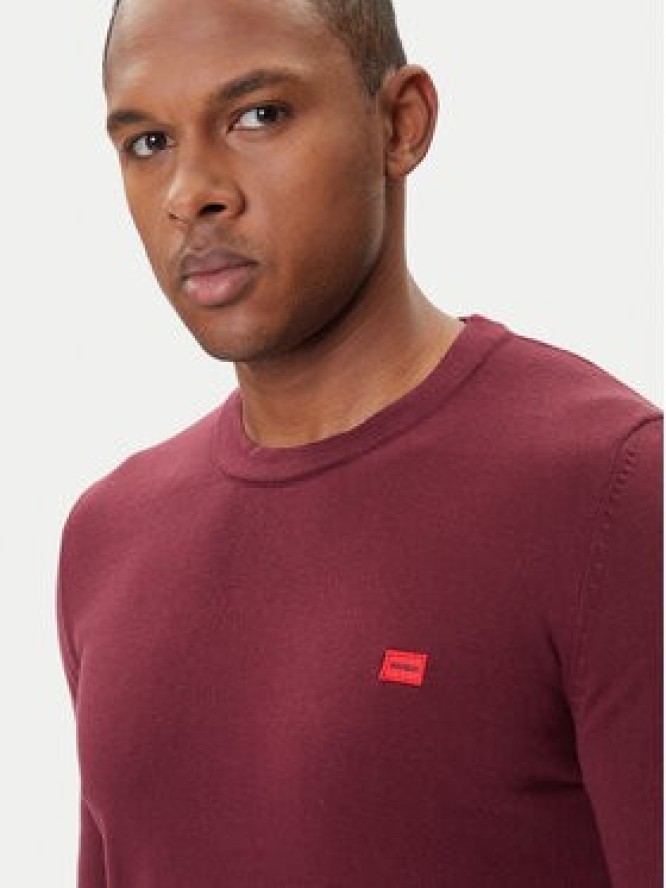 HUGO Sweter San Cassius-C1 50475083 Bordowy Regular Fit