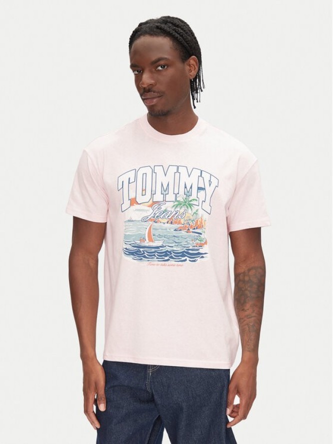 Tommy Jeans T-Shirt Arch Sailing DM0DM21867 Różowy Relaxed Fit