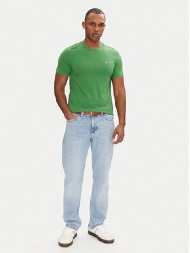 Tommy Jeans T-Shirt Jaspe DM0DM20363 Zielony Slim Fit
