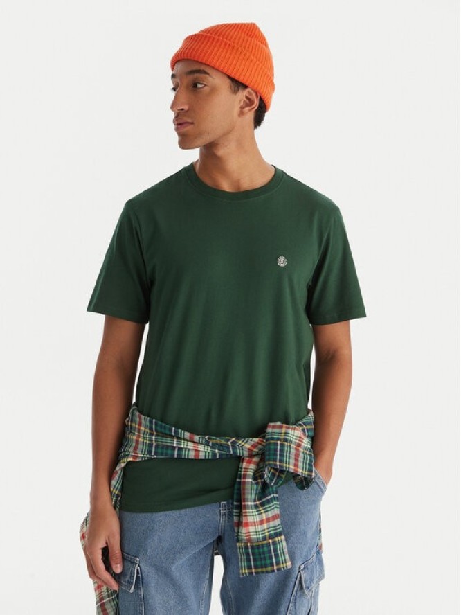 Element T-Shirt Icon Embroidery ELYKT00168 Zielony Regular Fit