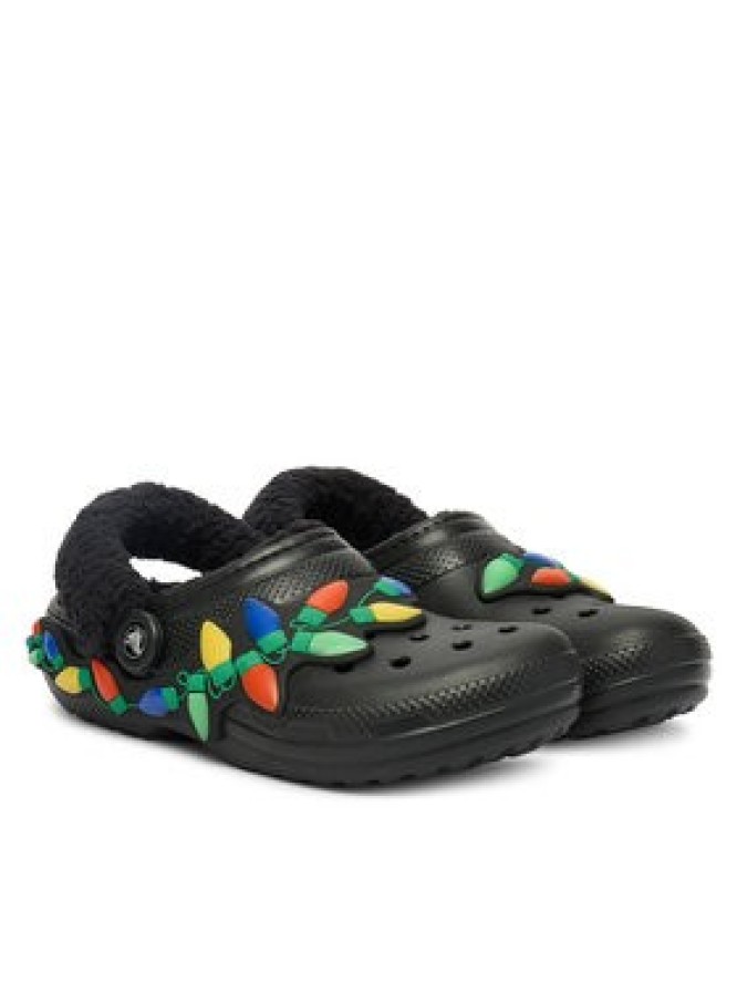 Crocs Klapki Classic Lined Holiday Lights Clog 212054 Czarny
