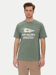 New Balance T-Shirt MT51924 Zielony Relaxed Fit