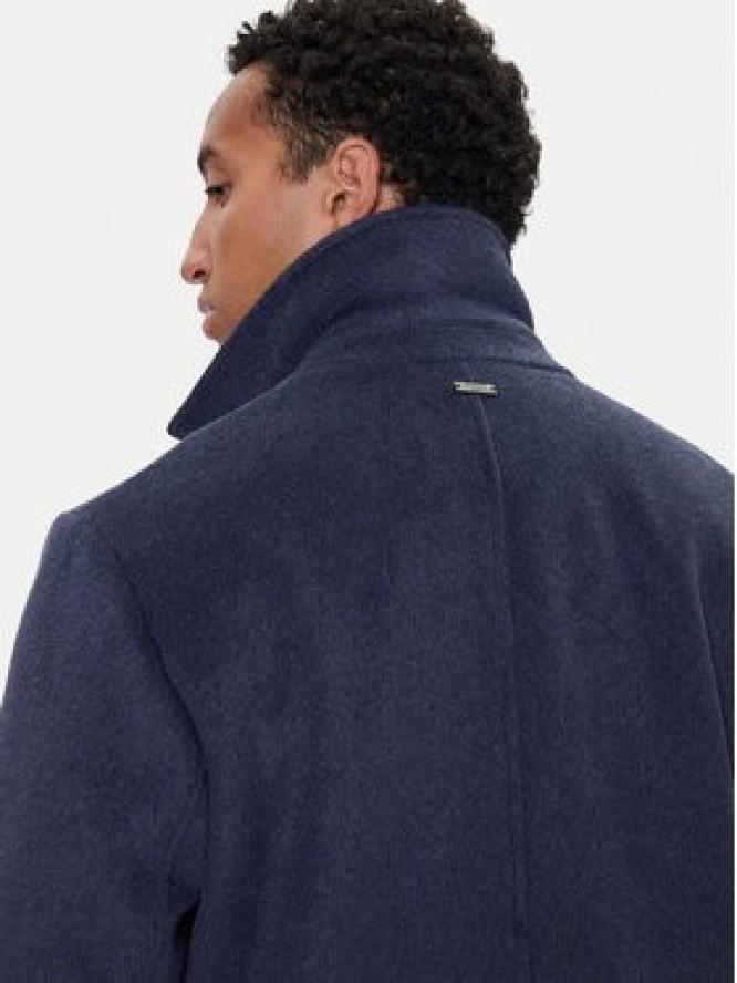 Guess Płaszcz wełniany M4BL3S WGJ82 Granatowy Slim Fit