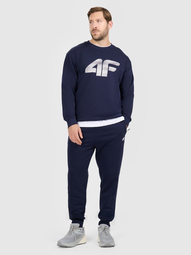 4F Bluza dresowa nierozpinana bez kaptura męska - granatowa XXL