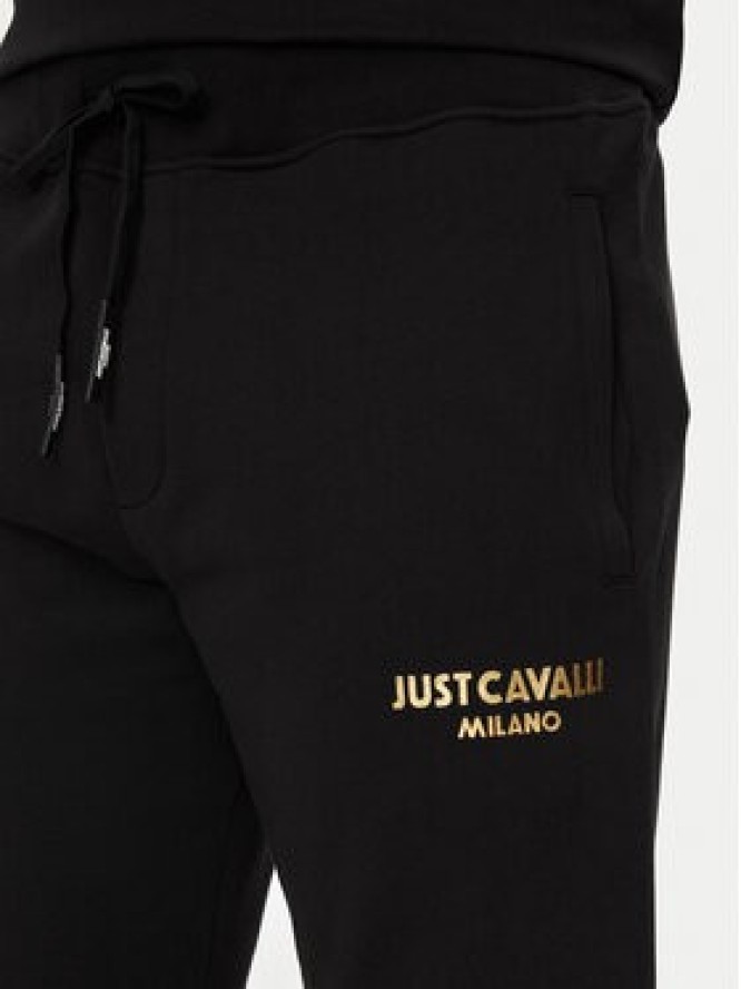 Just Cavalli Spodnie dresowe 77OAAT01 Czarny Regular Fit