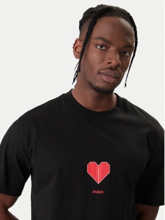 HUGO T-Shirt Dalentin 50553429 Czarny Relaxed Fit