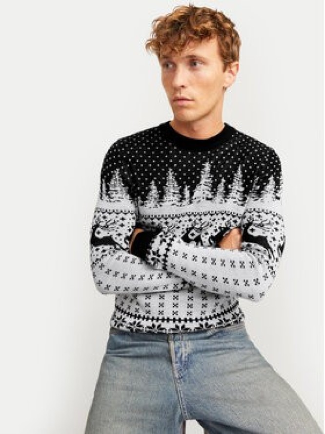 Jack & Jones Sweter Xmas Gabriel 12266118 Szary Regular Fit