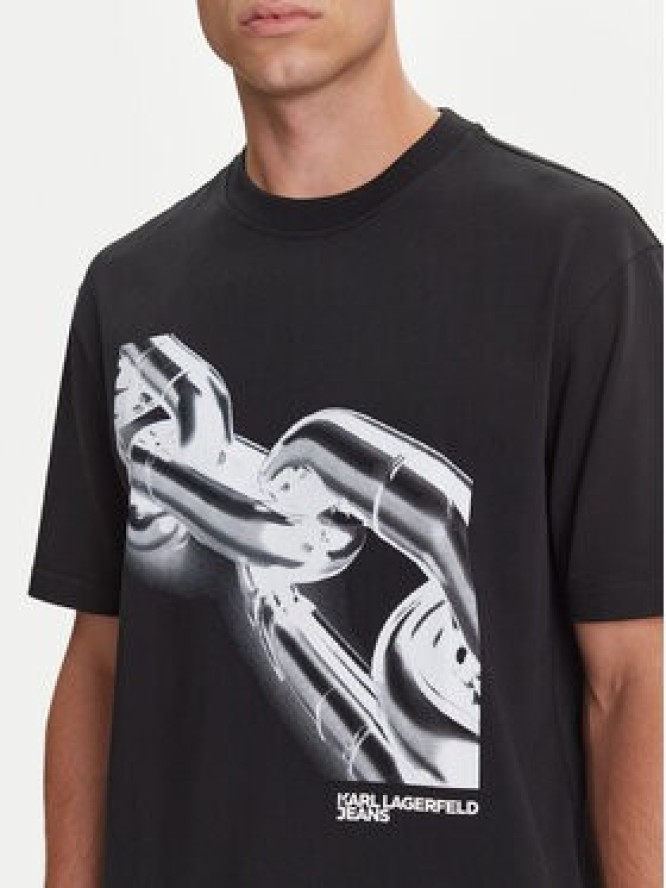 Karl Lagerfeld Jeans T-Shirt A3M17032 Czarny Relaxed Fit