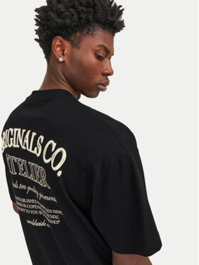 Jack & Jones T-Shirt Santorini 12251776 Czarny Wide Fit