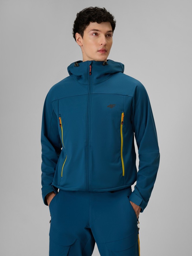 4F Kurtka softshell wiatroodporna membrana 8000 męska - turkusowa 3XL