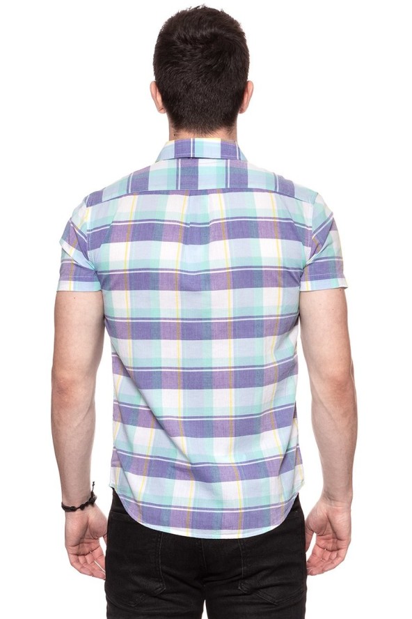 KOSZULA MĘSKA KRÓTKI RĘKAW WRANGLER SS 1PKT SHIRT BEACH GLASS W5860NQWD 112129522