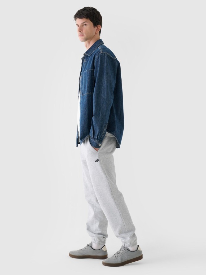 4F Spodnie dresowe joggery męskie - szare XL