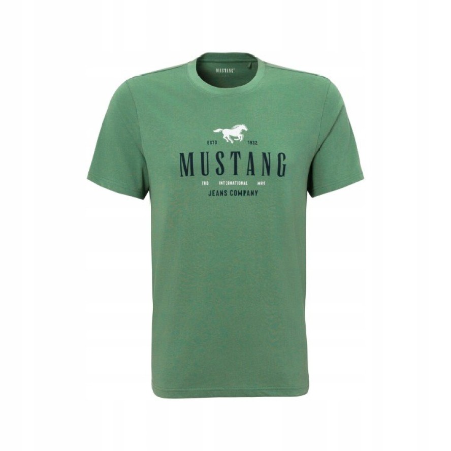 Męski T-Shirt Mustang Style Alex C Print Dark Ivy 1016683 6326