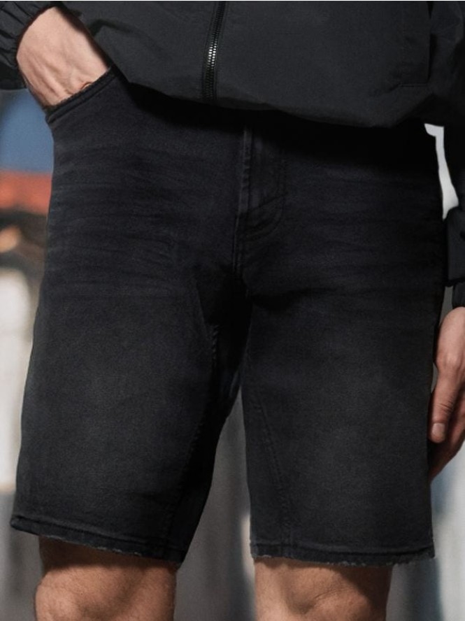 Szorty jeansowe slim - czarny