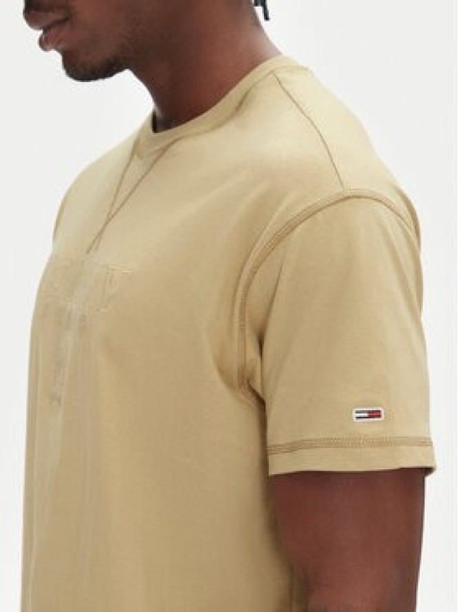 Tommy Jeans T-Shirt Tonal Crest DM0DM20805 Beżowy Relaxed Fit