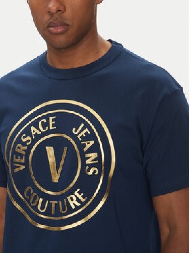 Versace Jeans Couture T-Shirt 78GAHT01 Granatowy Regular Fit