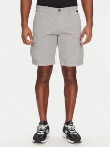 Napapijri Szorty materiałowe N-Deline NP0A4HOT Szary Regular Fit