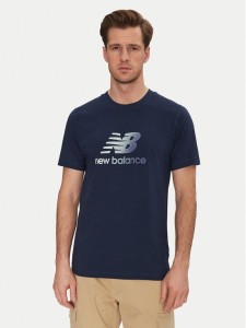 New Balance T-Shirt MT51503 Niebieski Regular Fit