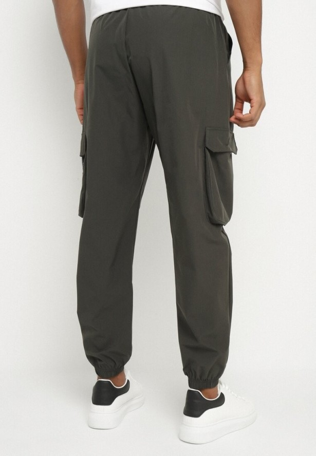 Ciemnozielone Spodnie Cargo z Odpinanym Łańcuchem Efandrel