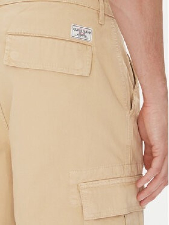 Guess Jeans Szorty materiałowe M5GD45 WGCV1 Beżowy Regular Fit