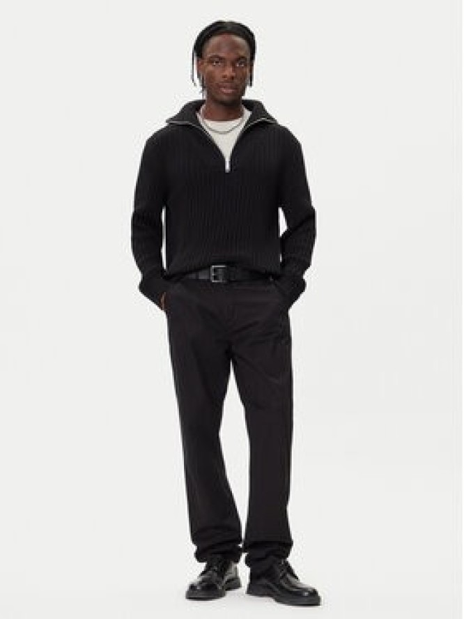 HUGO Sweter Srigg 50547002 Czarny Relaxed Fit