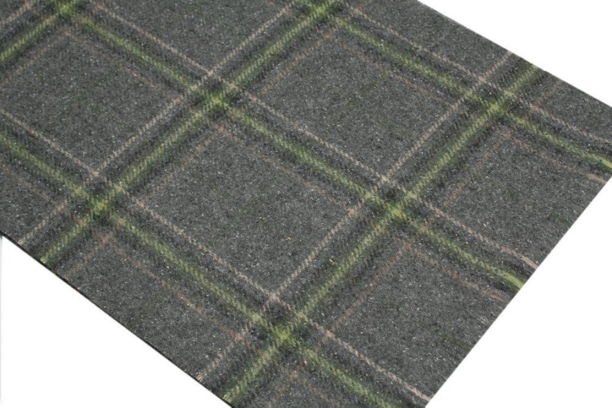 Szalik Szaro-Zielony w Kratkę, Wełna z Domieszką Jedwabiu, Ciepły, Męski -V. Fraas