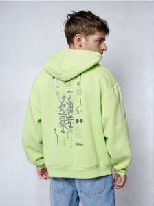 Bluza hoodie z nadrukiem - zielony