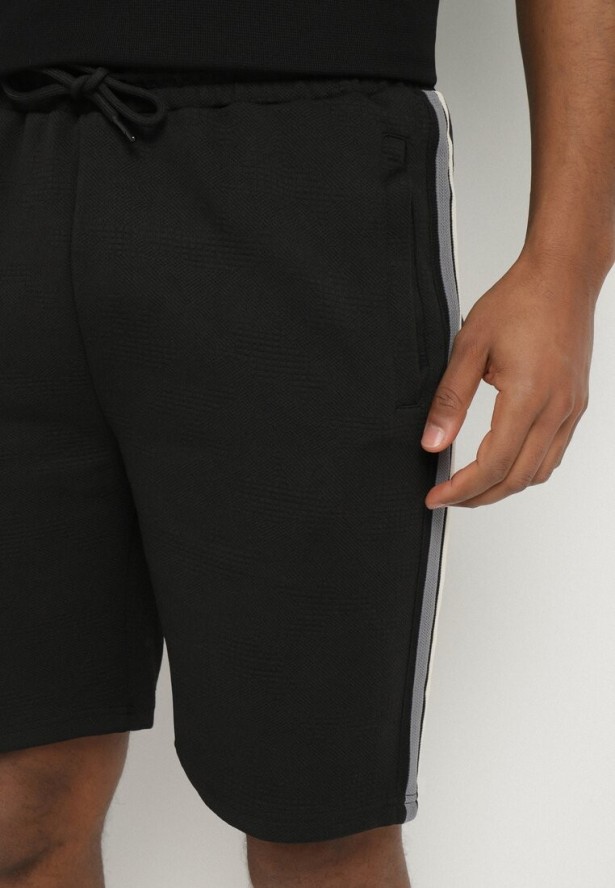 Czarne Szorty Dresowe z Wiązaniem Napirisa