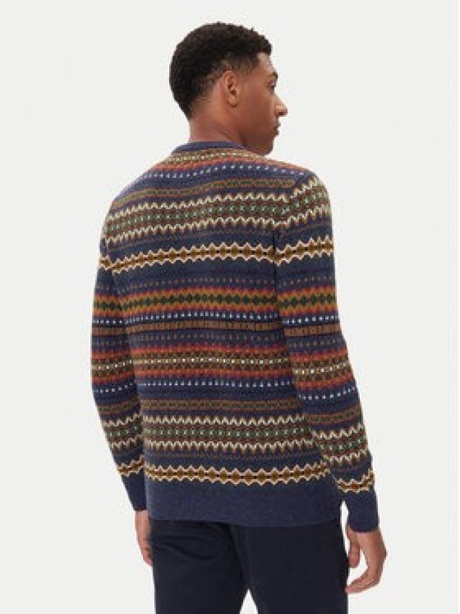Barbour Sweter Case Fair MKN1027NY72 Granatowy Regular Fit