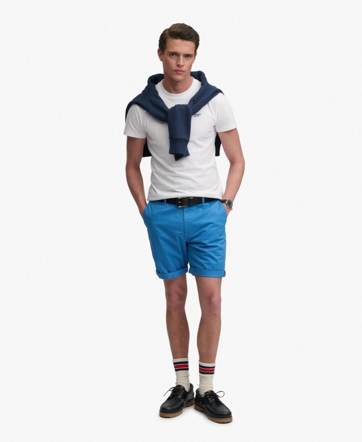 superdry Premium Regular chino szorty slim – CALI BLUE