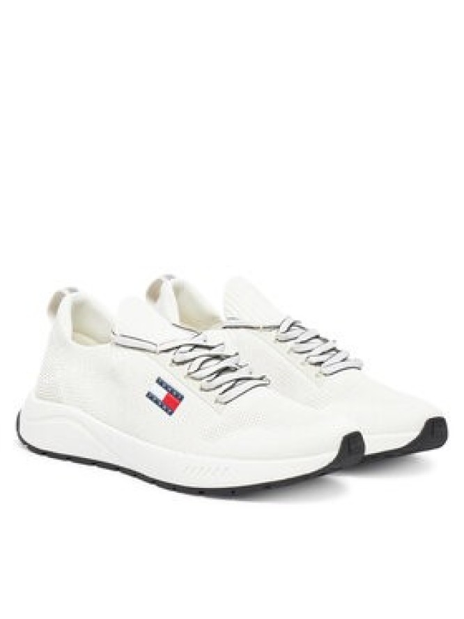 Tommy Jeans Sneakersy Tjm Runner Knitted EM0EM01580 Écru