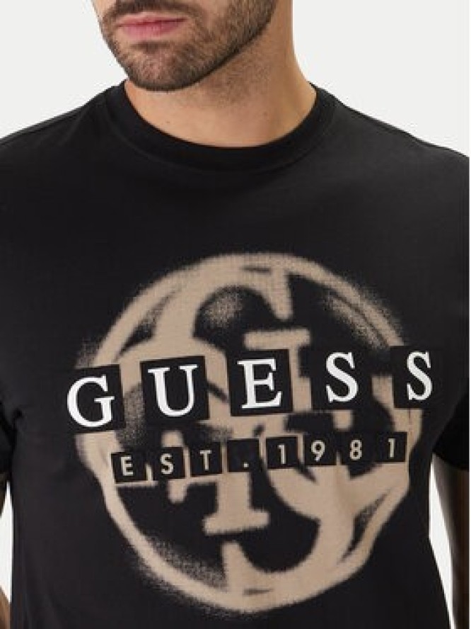 Guess T-Shirt M6GI09 K2989 Czarny Regular Fit