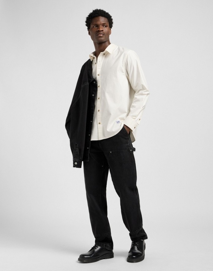MESKA KOSZULA LEE NO POCKET BUTTON DOWN ECRU 112370478