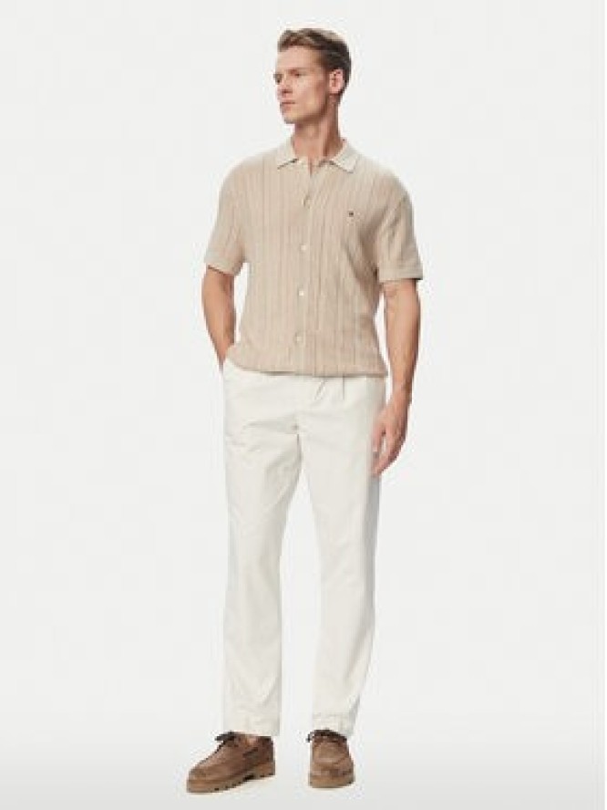 Tommy Hilfiger Koszula Pointelle MW0MW43249 Beżowy Regular Fit