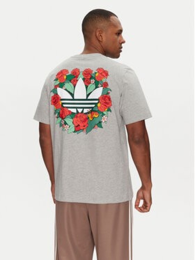 adidas T-Shirt JN7031 Szary Loose Fit