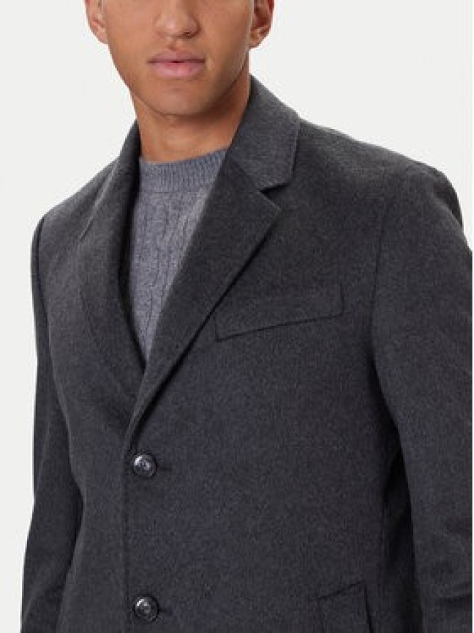 BOSS Płaszcz wełniany Hyde 50549187 Szary Slim Fit