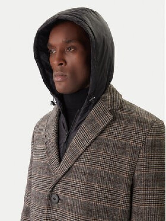 KARL LAGERFELD Płaszcz wełniany 455733 554755 Szary Regular Fit