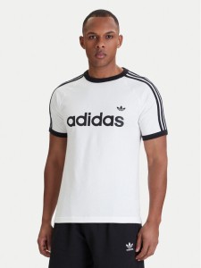adidas T-Shirt 3-Stripes Ringer KF0418 Biały Slim Fit