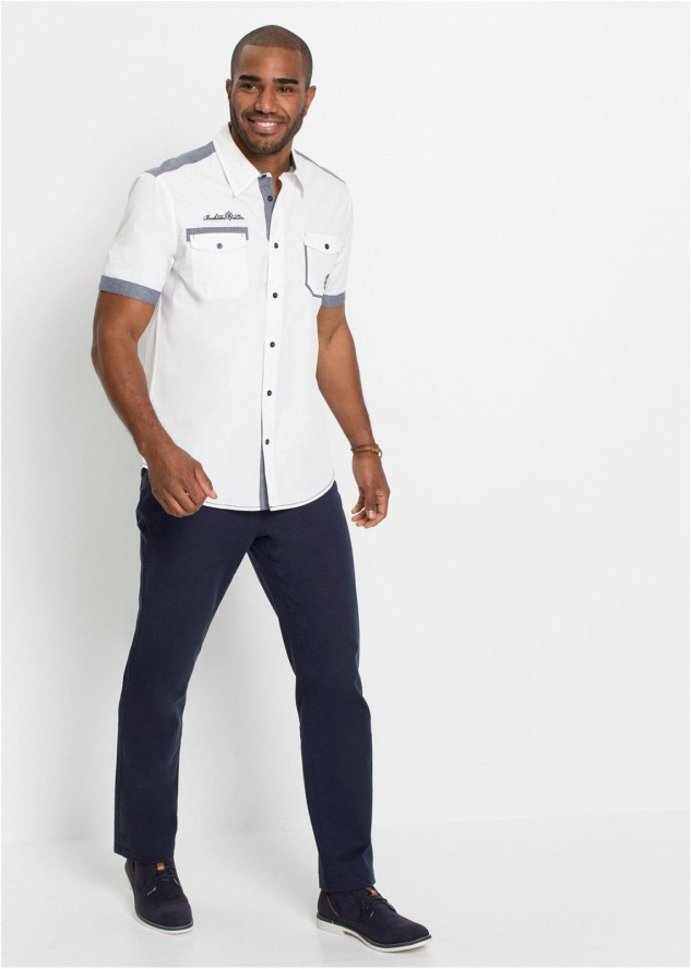 Koszula z krótkim rękawem, z czystej bawełny