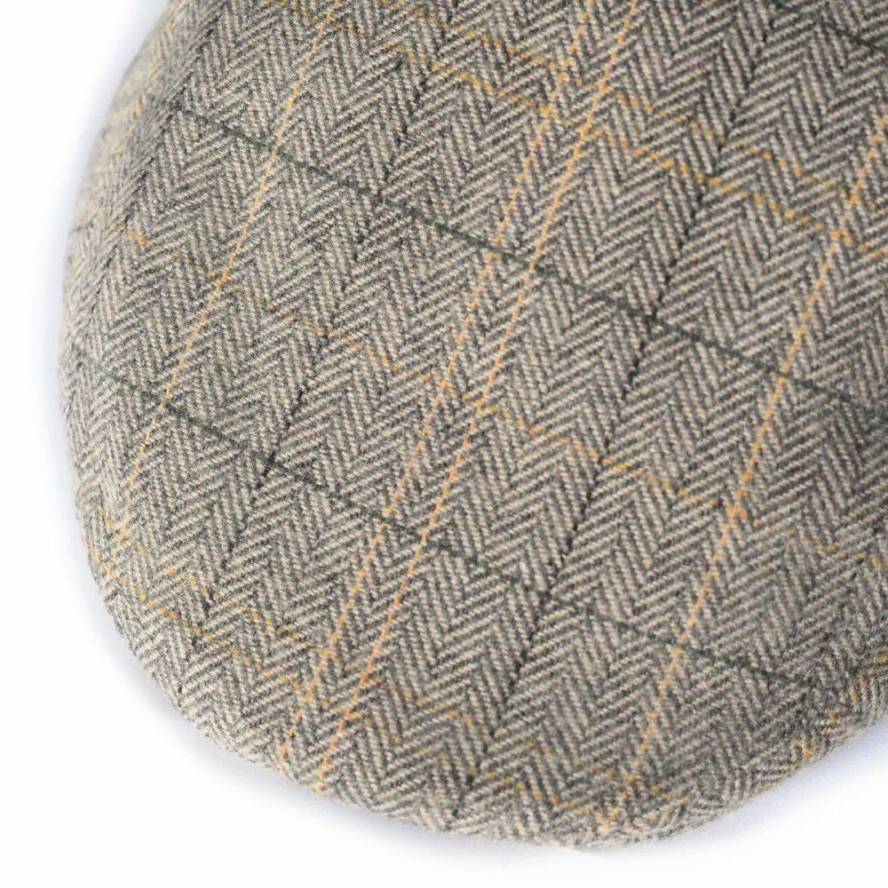 Kaszkiet Jesienno-Zimowy Jasny Beżowy z Gumką z Dodatkiem Wełny, Męski - Pako Jeans