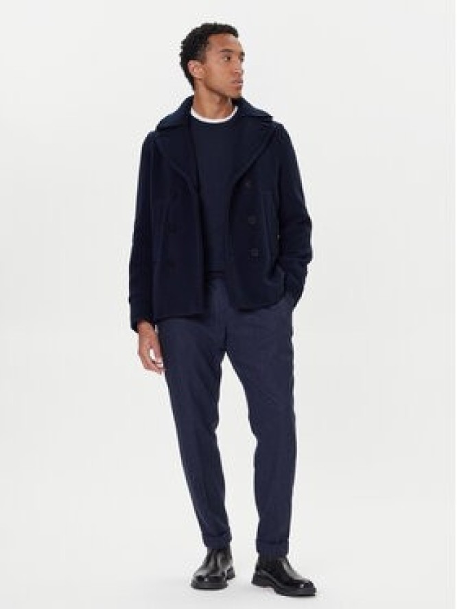 Paul&Shark Płaszcz wełniany 15312361 Granatowy Regular Fit