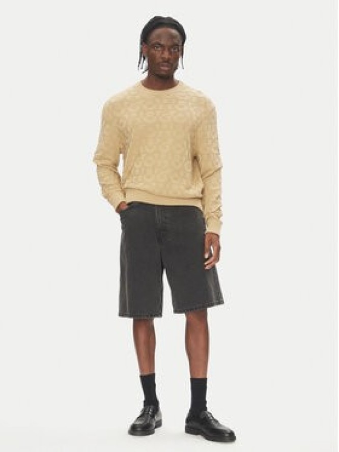 HUGO Sweter 50543785 Beżowy Regular Fit