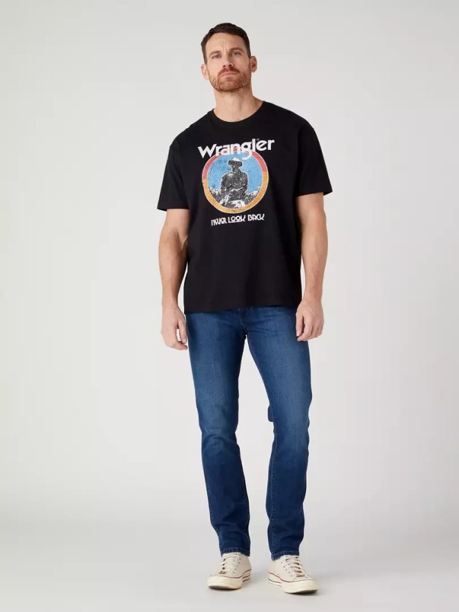 WRANGLER LARSTON MĘSKIE SPODNIE JEANSOWE JEANSY BLUE RING W18SOC42G 112329013