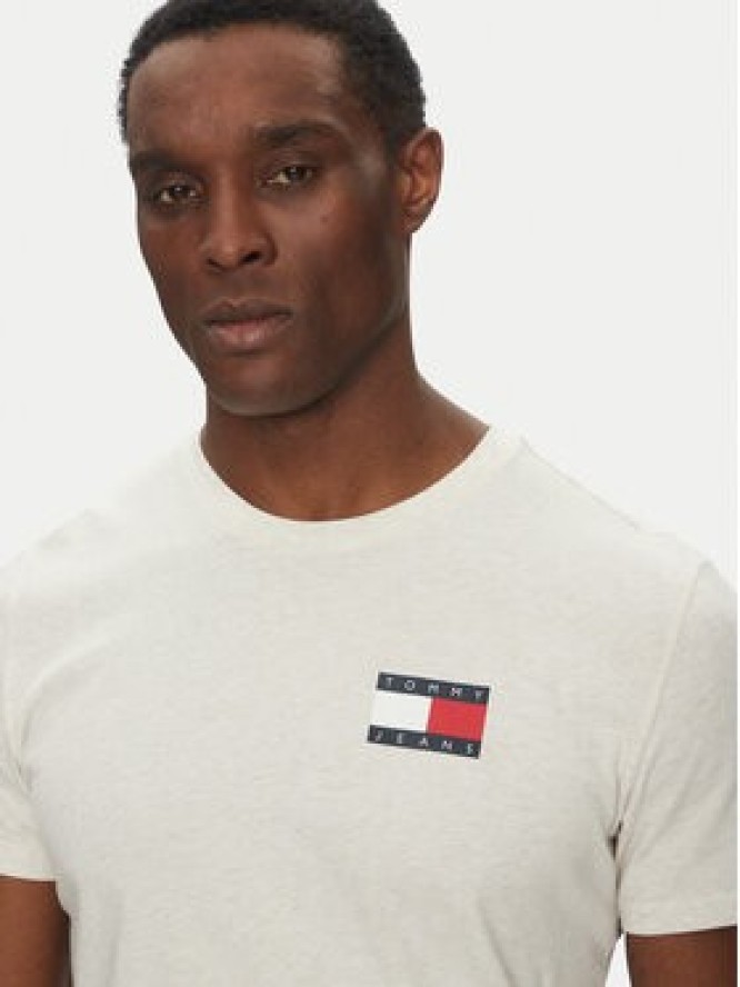 Tommy Jeans T-Shirt Essential DM0DM20740 Beżowy Slim Fit