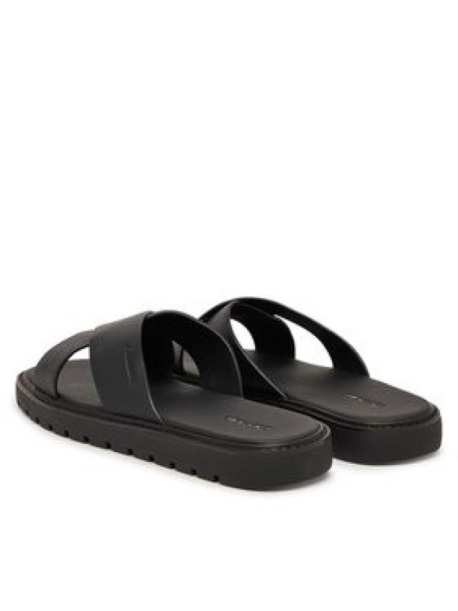 Calvin Klein Klapki Sq Molded Sandal Xcross Lth HM0HM02235 Czarny