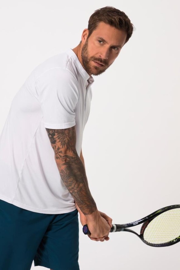 Męska Koszulka henley tenis rękaw 1/2 QuickDry okrągły dekolt